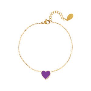 Armbandje met paars hartje